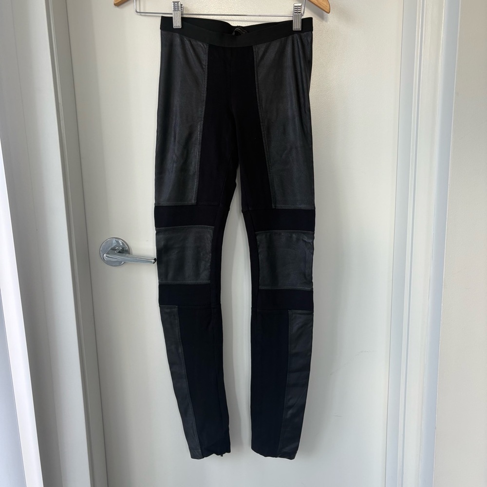 BCBG Chase Legging with Leather Panels Size XS
